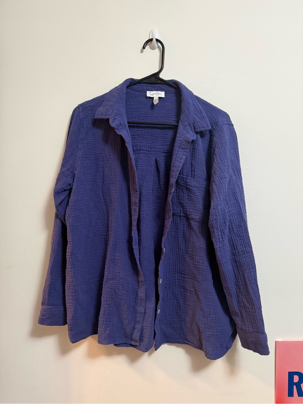 Jessica Simpson Textured Open Cardigan - Deep Purple